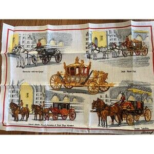 Blackstaff Irish Linen Tea Towel State Coach Made In Ireland Vintage New